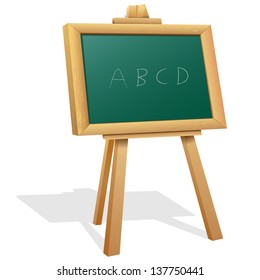 vector illustration of abc on wooden blackboard