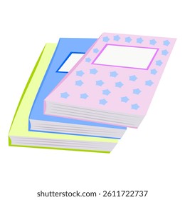 vector illustration about 3 books, as solid material