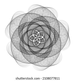 Vector Illustration About Abstract Spirograph Art , Parabolic Curve Of Line In Circle 