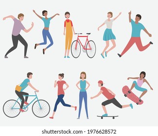 Vector illustration about activity of people
