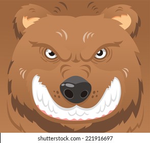 Vector illustration about an angry market bearish bear