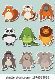Vector illustration about animal sticker
