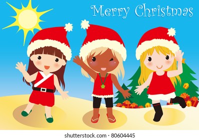 Vector illustration about Australia summer Christmas