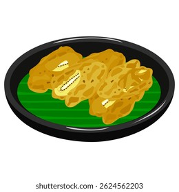 vector illustration about banana fritters