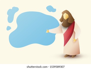 Vector illustration about the Bible, Jesus Christ.