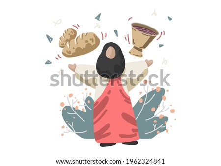 Vector illustration about the Bible, Jesus Christ.