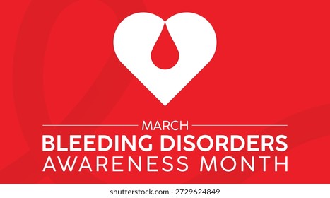 Vektorgrafik über Blutungsstörungen Aufklärungsmonat beobachtet jedes Jahr im März .