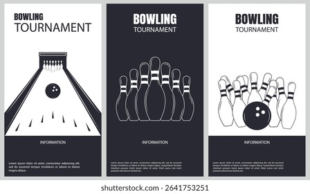 Vector illustration about bowling tournament. Flyer design for bowling tournament, match