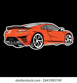 vector illustration about Car with the name Honda NSX ready to print for stickers was created on June 9, 2025 in Cirebon, West Java, Indonesia