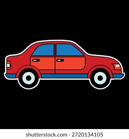 ilustração vetorial sobre carro com nome em vermelho pronto para imprimir para adesivo