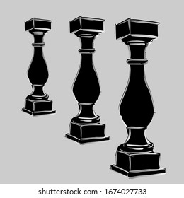 Vector illustration about Chess Figures Sketch 