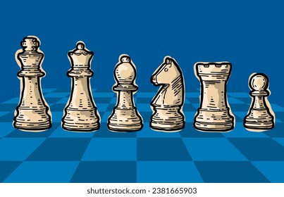 Ilustración vectorial del ajedrez. Diseño de volante para torneo de ajedrez, partido, ilustración de stock de juego