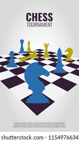 Vector illustration about chess tournament, match, game. Use as advertising, invitation, banner, poster