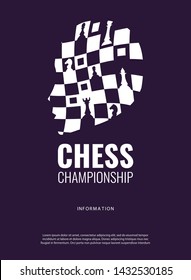Vector illustration about chess tournament, match, game. Use as advertising, invitation, banner, poster.
