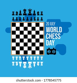 Vector illustration about chess tournament, match, game. Use as advertising, invitation, banner, poster. International Chess Day.