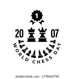 Vector illustration about chess tournament, match, game. Use as advertising, invitation, banner, poster. International Chess Day.