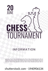 Vector illustration about chess tournament, match, game. Use as advertising, invitation, banner, poster

