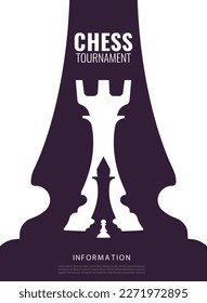 Vector illustration about chess tournament, match, game. Use as advertising, invitation, banner, poster
