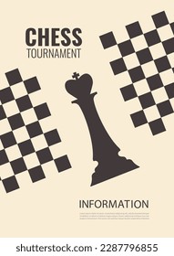 Vector illustration about chess tournament, match, game. Use as advertising, invitation, banner, poster. 
