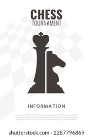 Vektorgrafik über Schachturnier, Spiel, Spiel. Verwenden Sie als Werbung, Einladung, Banner, Poster. 
