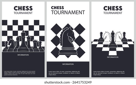 Vector illustration about chess tournament. Flyer design for chess tournament, match, game