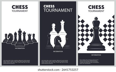 Vector illustration about chess tournament. Flyer design for chess tournament, match, game