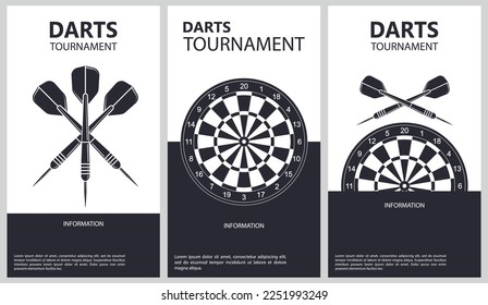 Vector illustration about darts tournament. Flyer design for darts tournament, match