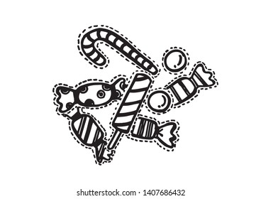 Vector illustration about dessert, Candy candies on Christmas Day.