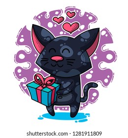 Vector illustration about Dinozaur in love for happy Valentine's Day