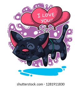 Vector illustration about Dinozaur in love for happy Valentine's Day