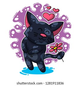 Vector illustration about Dinozaur in love for happy Valentine's Day