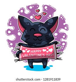 Vector illustration about Dinozaur in love for happy Valentine's Day