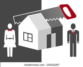 vector illustration about division of property