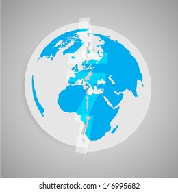 Vector illustration about the Earth pollution 