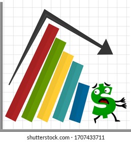 Vector illustration about the economic crisis