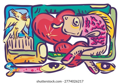 vector illustration about fish