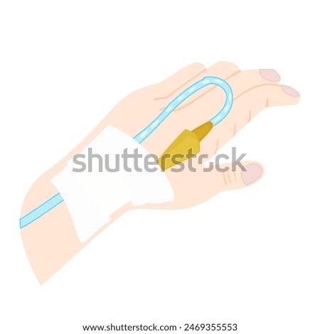 vector illustration about intravenous that is injected to the patient's hand.