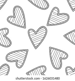 Vector illustration about love, with hearts, flowers, gifts. hand drawn isolated doodles. Love clipart doodles, San Valentine's day, hand drawn illustration, hearts
