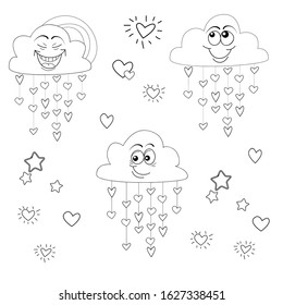 Vector illustration about love, with hearts, flowers, gifts. hand drawn isolated doodles. Love clipart doodles, San Valentine's day, hand drawn illustration, hearts