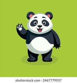 Vector illustration about panda with say hello to world pose