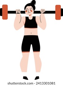 Vector illustration about people's Weightlifting GYM 
 Professional Athletes and sports set activities. Flat vector illustrations isolated on white background