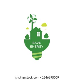 ilustración vectorial de ahorro de energía para afiches o cualquier diseño