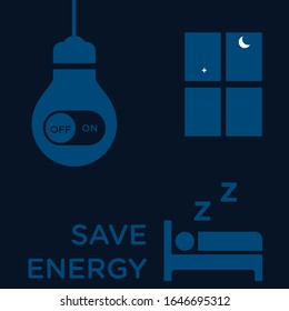 vector illustration about save energy for poster or any design