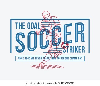 Vector illustration about a soccer scorer and how to become a real champion