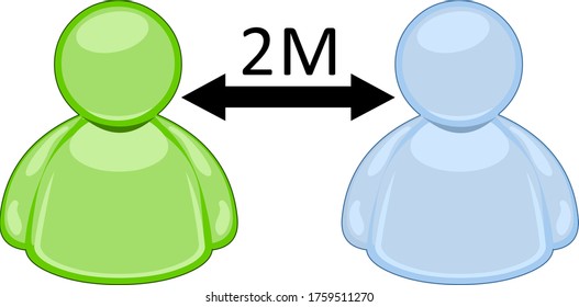 Vector illustration about social distancing