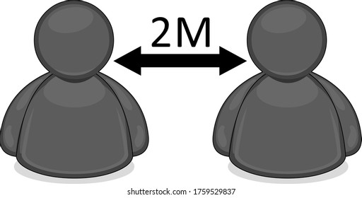 Vector illustration about social distancing