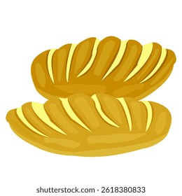 vector illustration about some of breads as source of carbohydrate
