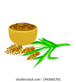 vector illustration about sorghum, as one of cereal food.