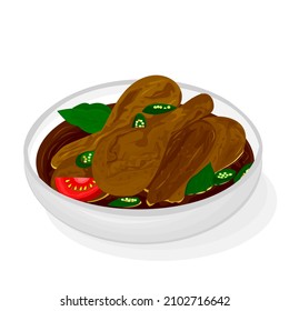 vector illustration about soy sauce chicken, as one of cuisine made from chicken.