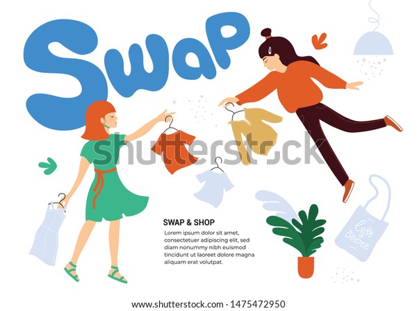 Vector Illustration About Swap Shop Event Stock Vector Royalty